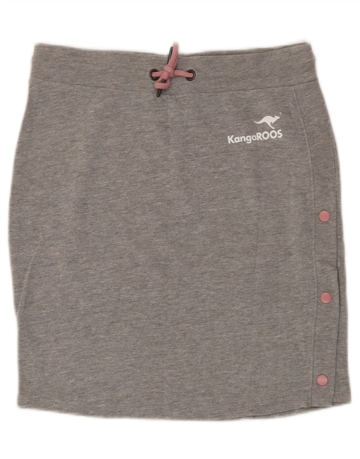 Saia feminina Kangaroos UK 10 algodão manchado cinza pequeno