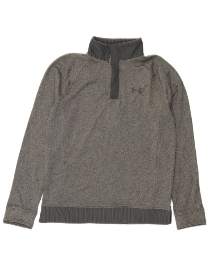 Suéter Under Armour Boys com gola e botão 11-12 anos grande cinza