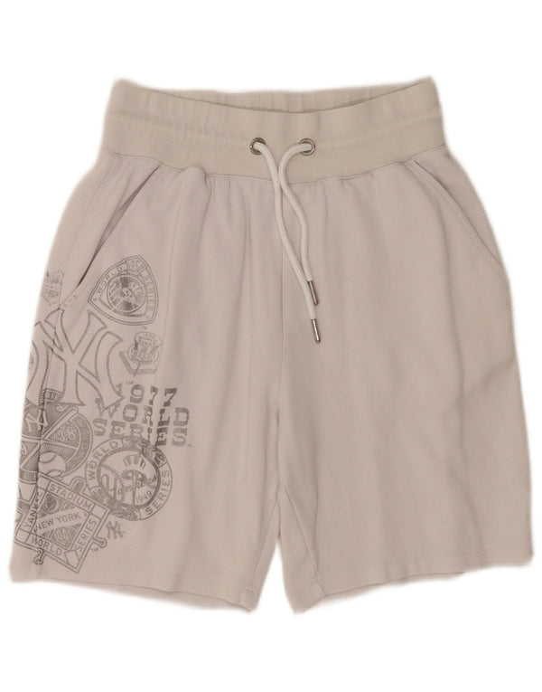 Majestic Mens New York Yankees Graphic Sport Shorts XS de algodão branco