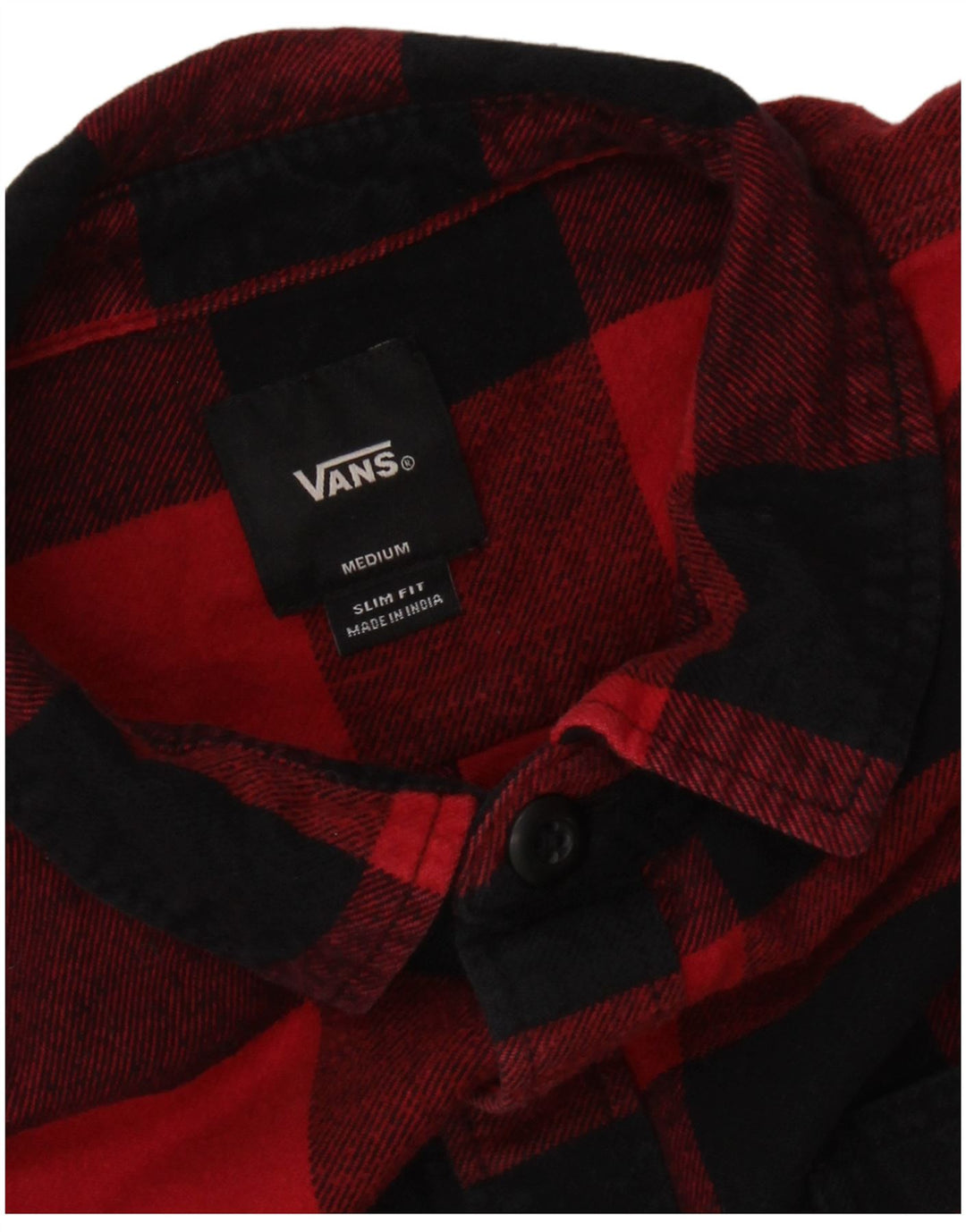 Camisa Vans Masculina Slim Fit Flanela Média Vermelha Gingham