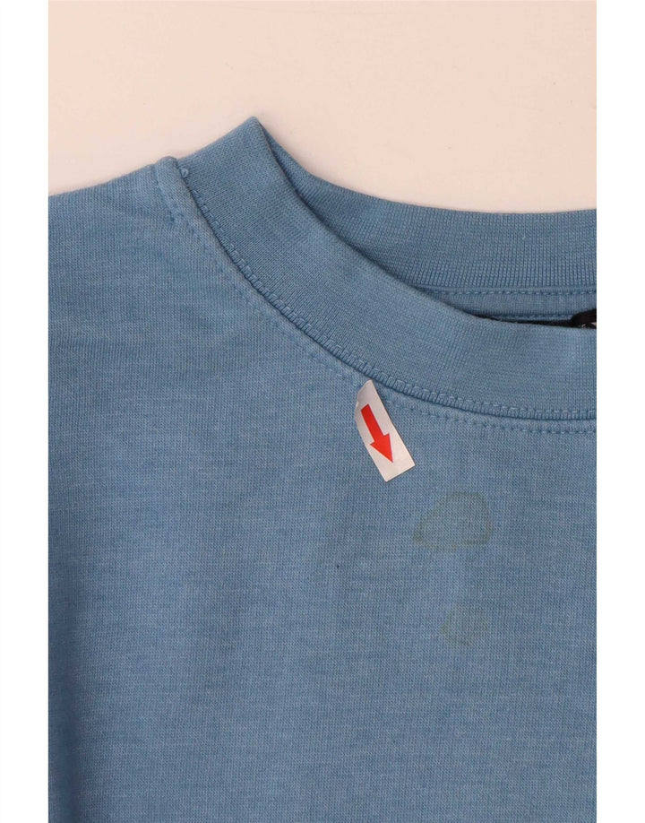 Zara Womens Crop Sweatshirt Jumper UK 10 Pequeno Azul Poliéster