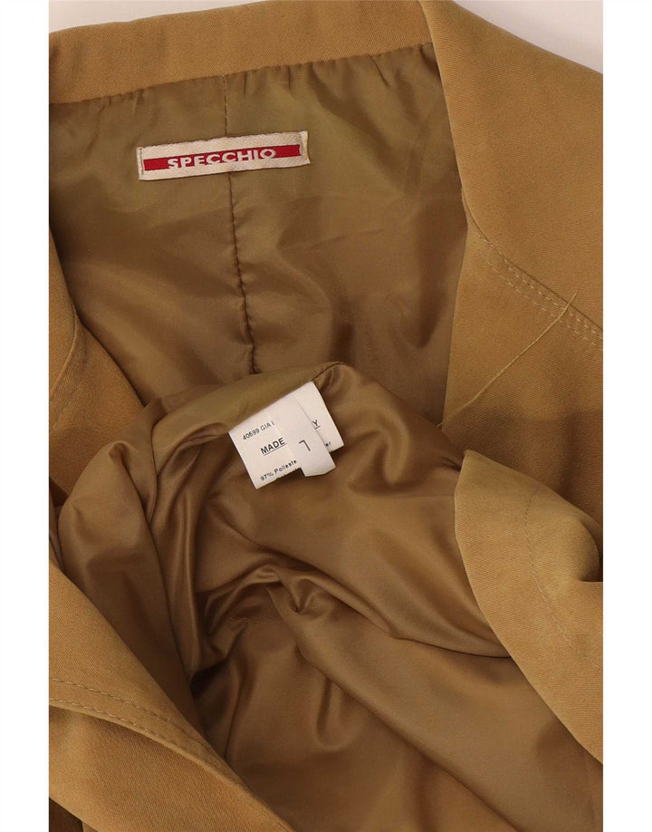 Jaqueta blazer feminina Specchio com 4 botões Reino Unido 14 grande poliéster bege