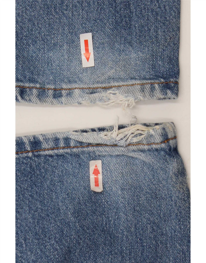 Wrangler Masculino Texas Distressed Straight Jeans W36 L32 Azul Algodão