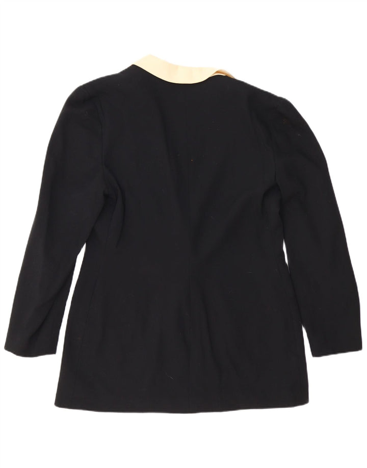 Jaqueta blazer feminina Gai Mattiolo com 1 botão Reino Unido 14 bloco colorido preto médio