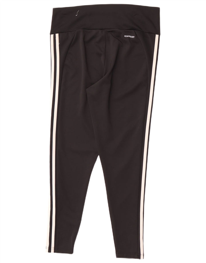 Leggings Adidas Aeroready Femininas UK 16/18 Grande Poliéster Preto