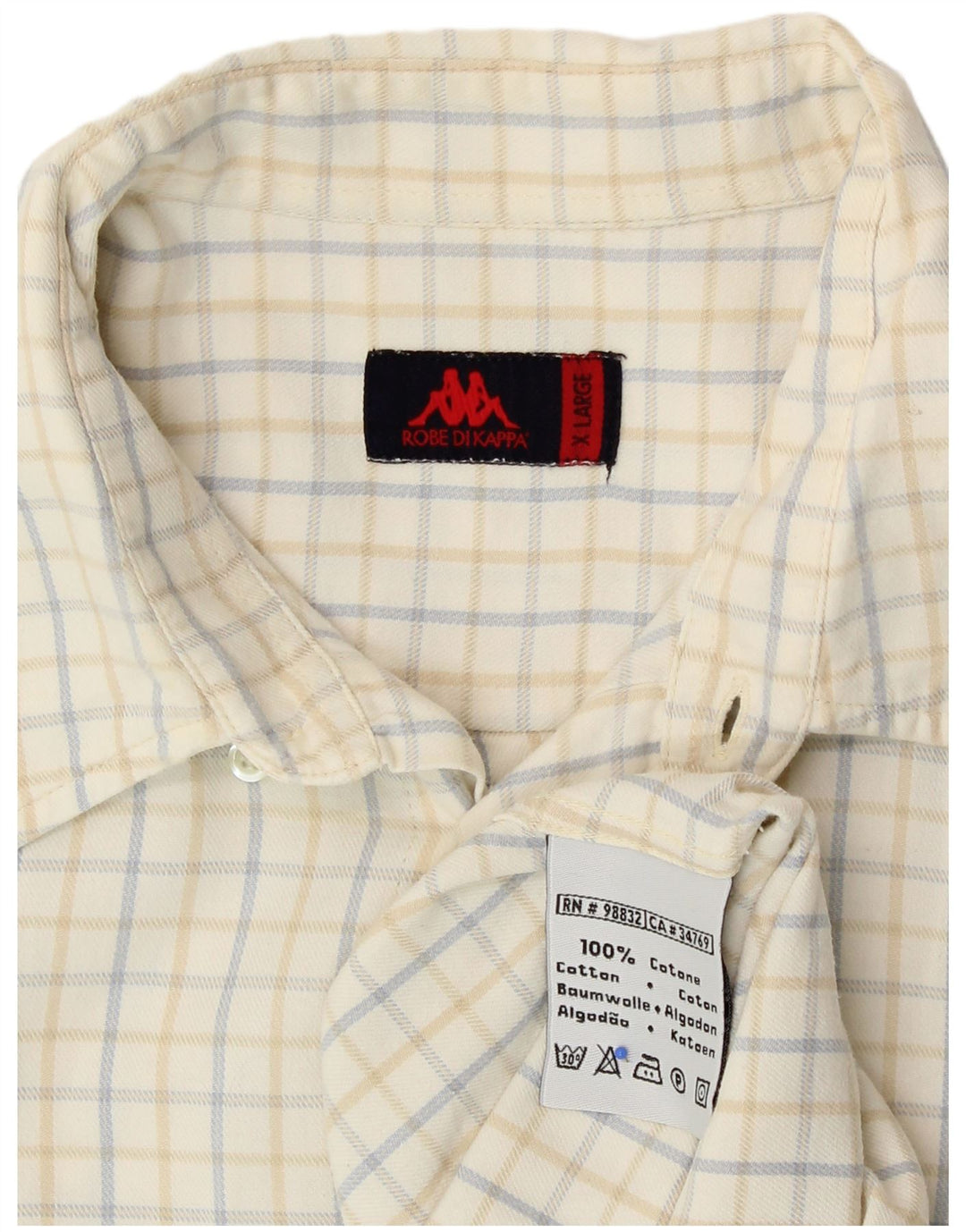 Camisa masculina Kappa XL Off White Check Cotton