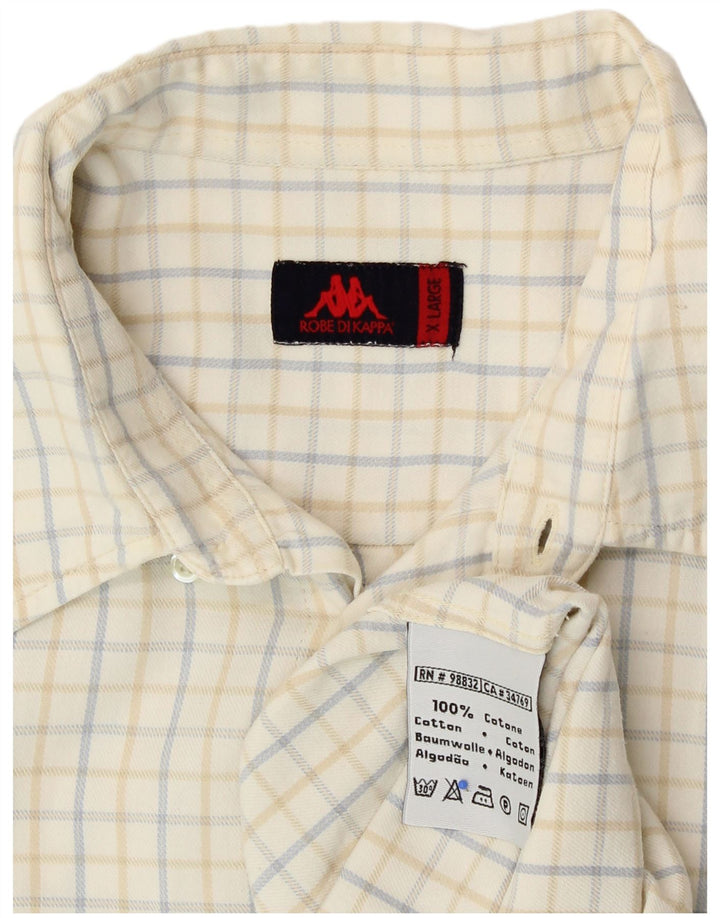Camisa masculina Kappa XL Off White Check Cotton