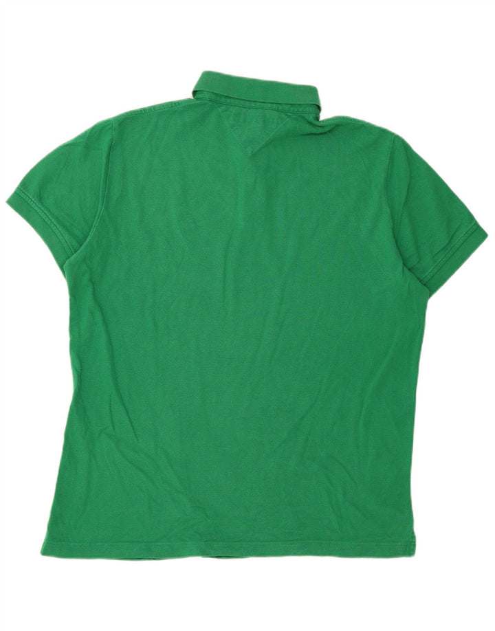 Camisa polo masculina TOMMY HILFIGER Custom Fit verde médio