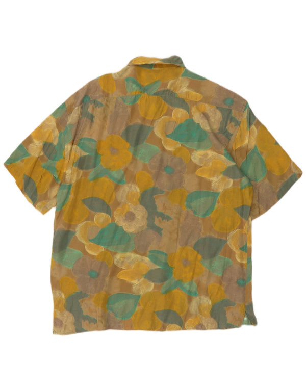 Camisa masculina de manga curta Ciao pequena floral amarela