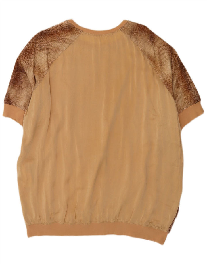 Elisabetta Franchi Blusa feminina oversized Top IT 42 médio marrom tie-dye