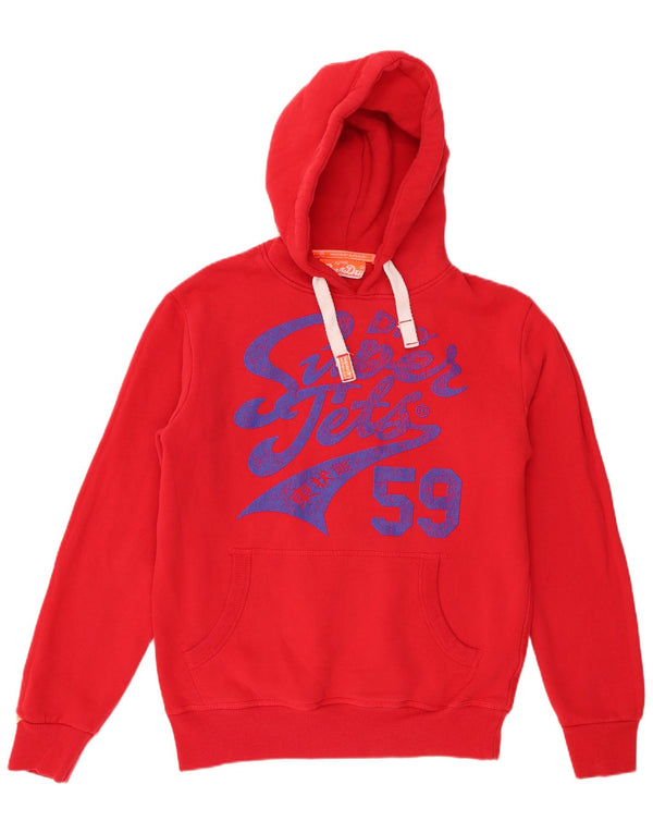 Suéter com capuz gráfico masculino Superdry grande algodão vermelho