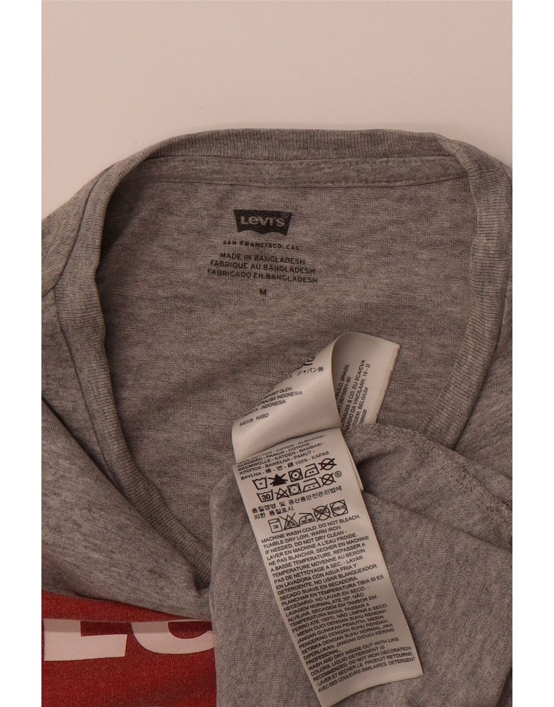 Camiseta gráfica masculina LEVI'S Top algodão cinza médio