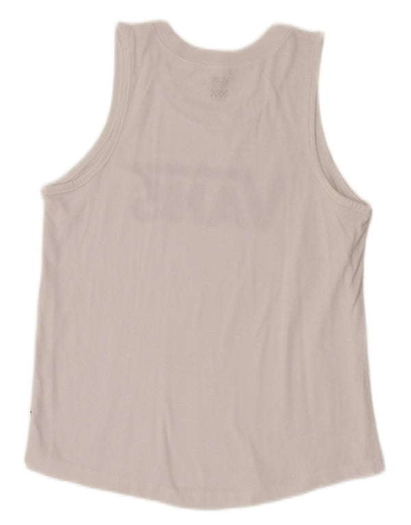 VANS Womens Graphic Vest Top UK 12 Médio Branco