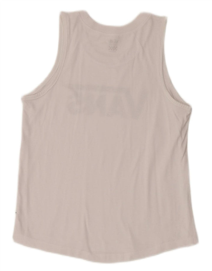 VANS Womens Graphic Vest Top UK 12 Médio Branco