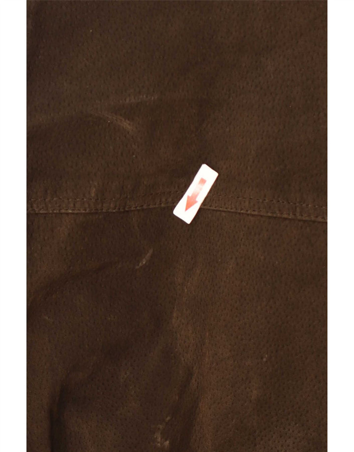 Jaqueta básica masculina de camurça UK 40 grande couro marrom