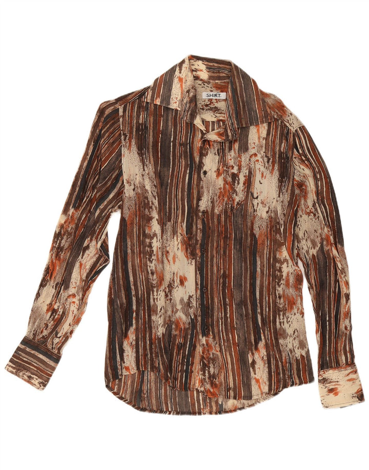 Camisa masculina Sonny Bono listrada marrom médio