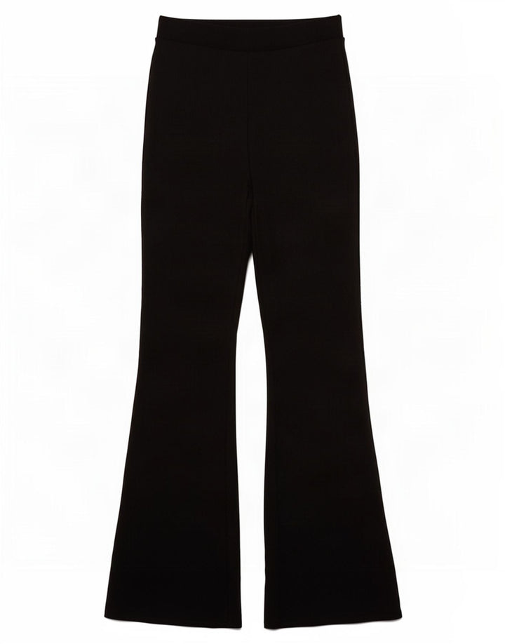Calça de treino feminina Zara Flare UK 12 poliéster preto médio