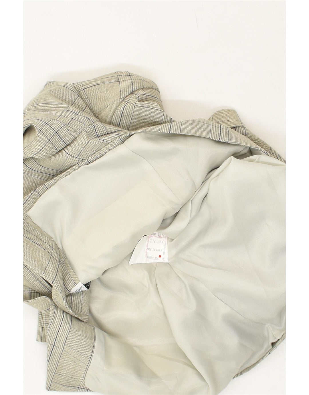 Jaqueta blazer feminina VINTAGE com 1 botão Reino Unido 12 cinza médio xadrez nova lã