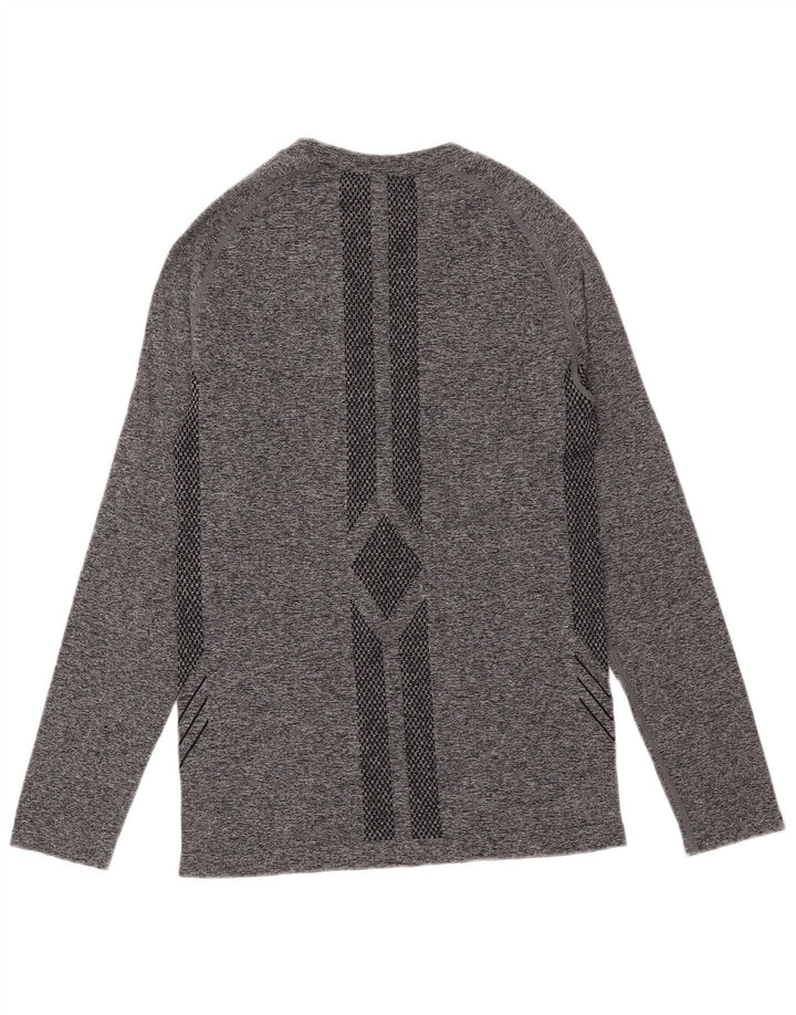 Mountain Warehouse Mens Top Manga Longa Poliamida Geométrica Cinza Média