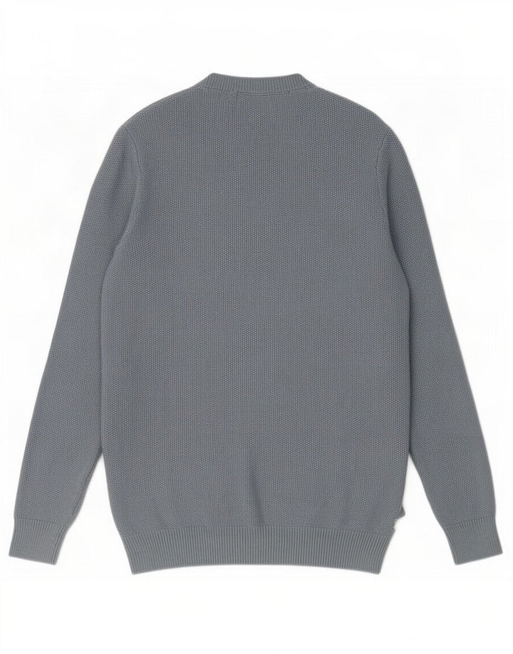Suéter masculino Marks & Spencer com gola redonda, pequeno, azul, poliéster