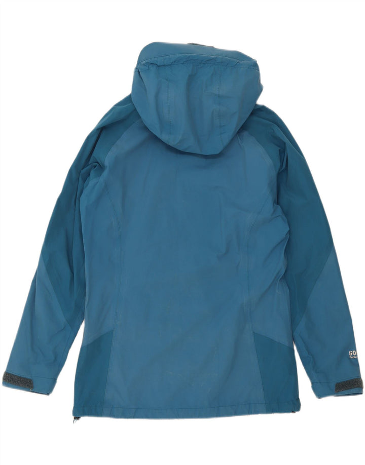 Jaqueta de chuva feminina grande com capuz Berghaus Reino Unido 10 bloco colorido azul pequeno