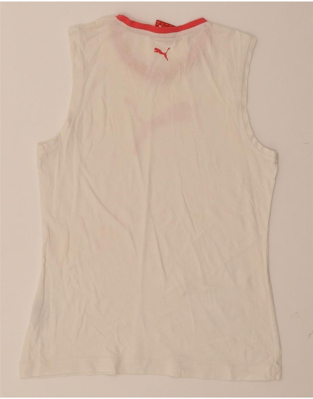 PUMA Boys Graphic Vest Top 13-14 Years White Vintage Puma and Second-Hand Puma from Messina Hembry 