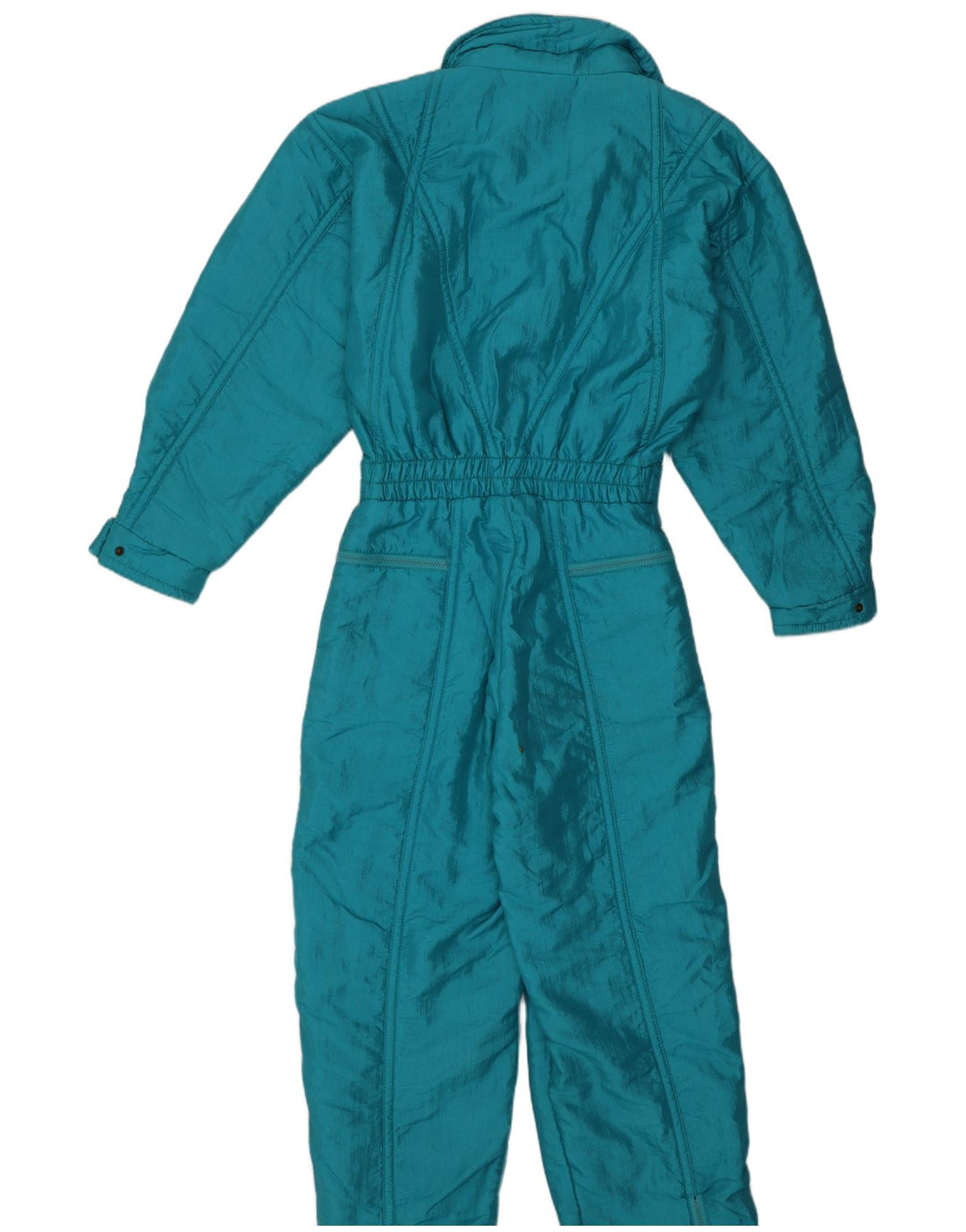 Macacão de esqui feminino Ellesse IT 46 grande azul nylon retrô