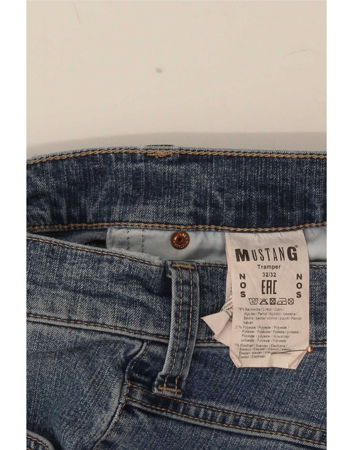 Mustang Mens Tramper Straight Jeans W32 L32 Azul Algodão