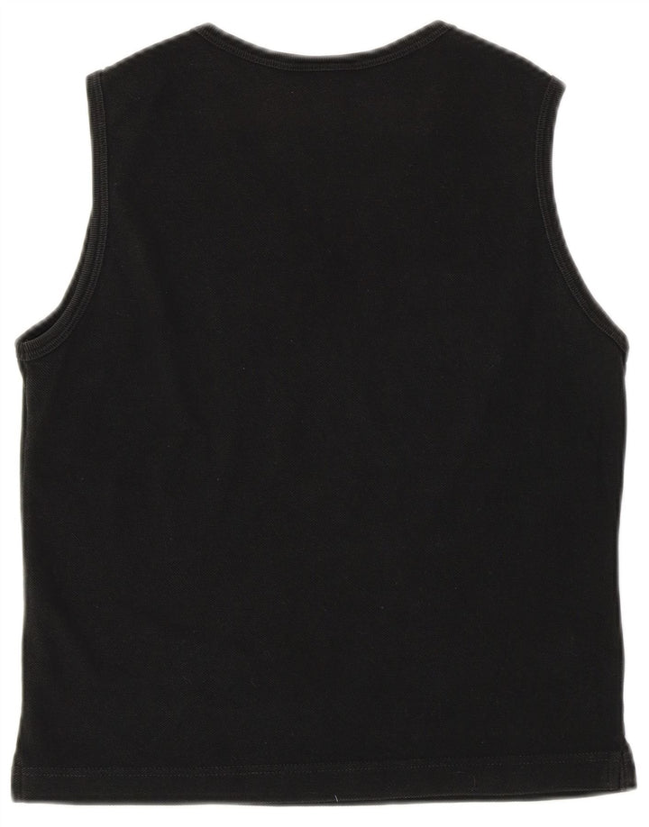Lacoste Womens Crop Vest Top Tamanho 42 Grande Preto