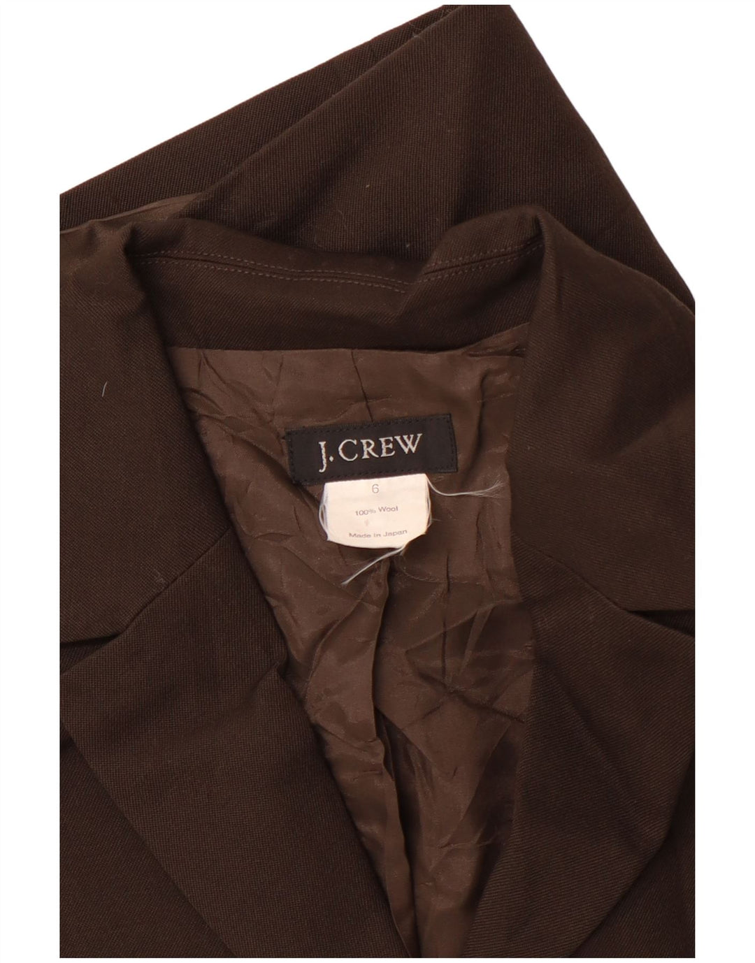 J. CREW Jaqueta blazer feminina de 4 botões EUA 6 lã marrom médio
