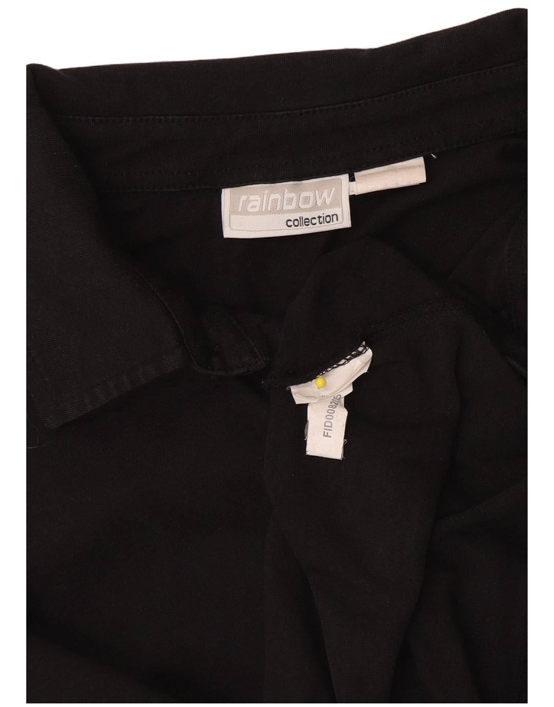 Camisa polo masculina de manga comprida com estampa arco-íris, algodão preto médio
