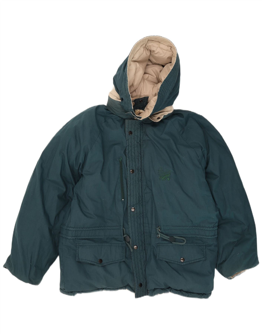 Jaqueta acolchoada reversível com capuz masculina BRUGI IT 50 poliéster verde grande
