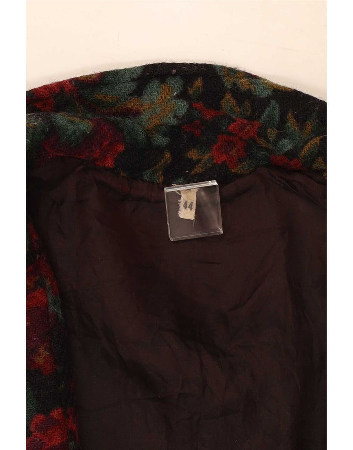 Jaqueta blazer feminina vintage com 1 botão IT 44 médio floral multicolorido
