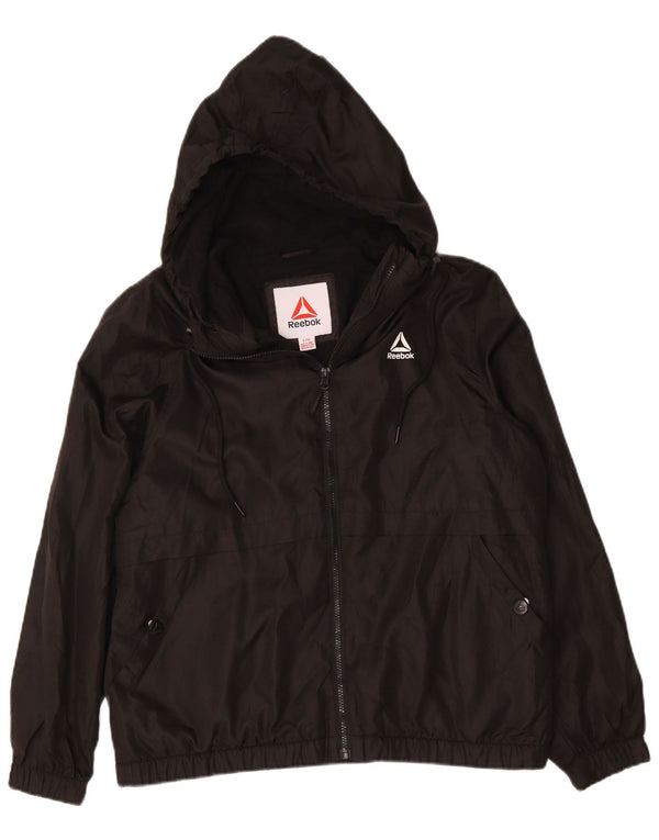 Jaqueta bomber com capuz masculina Reebok UK 40 grande poliéster preto