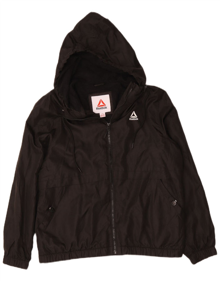 Jaqueta bomber com capuz masculina Reebok UK 40 grande poliéster preto