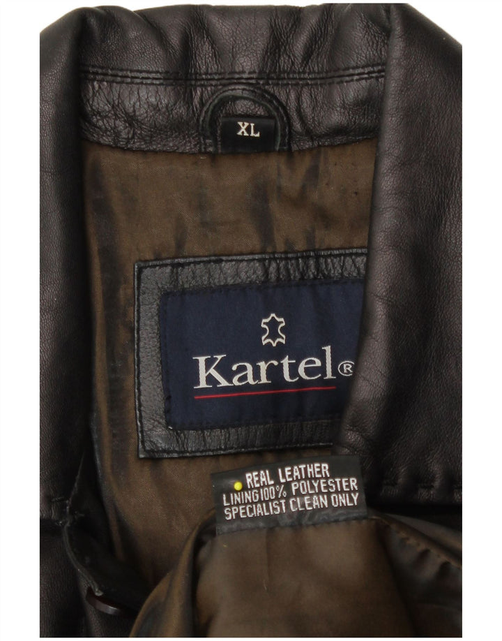 Jaqueta de couro masculina Kartel UK 42 XL couro preto
