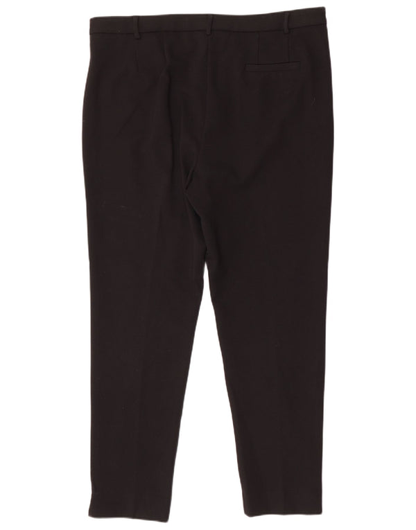 Calça feminina Marks & Spencer Slim Suit UK 18 XL W36 L30 preta viscose