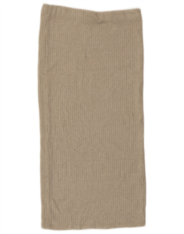 Saia midi feminina de cintura alta ZARA grande W30 viscose cinza