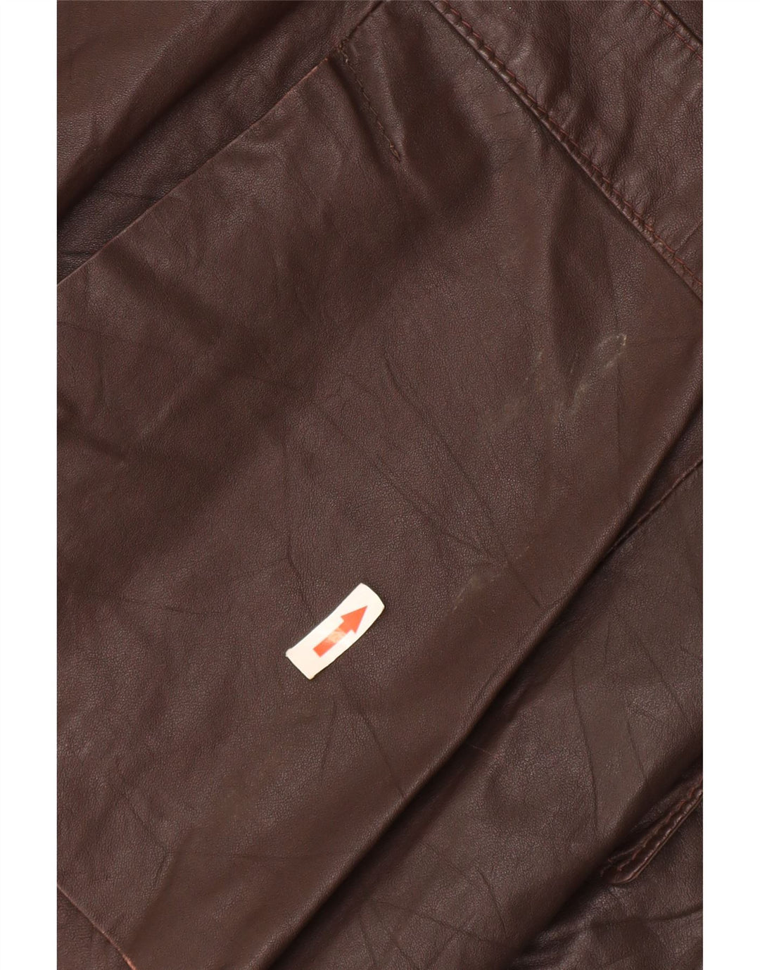 Jaqueta blazer feminina vintage de couro com 2 botões Reino Unido 12 marrom médio