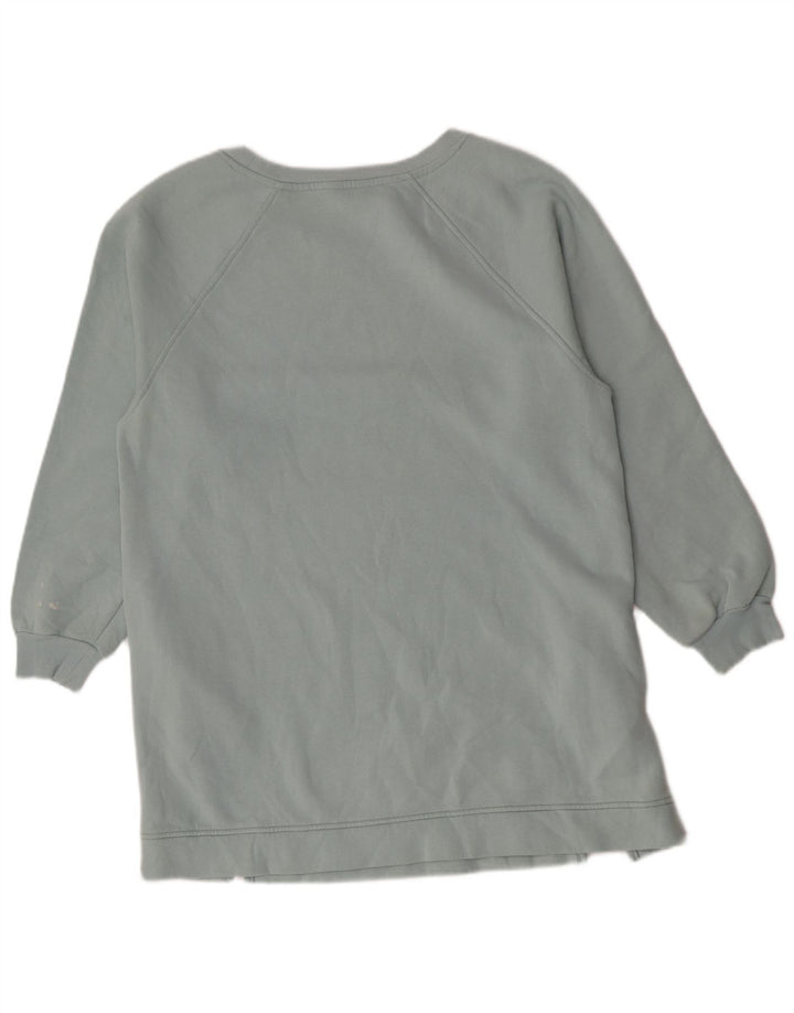 Suéter feminino Marks & Spencer Longline com capuz Reino Unido 14 algodão azul médio