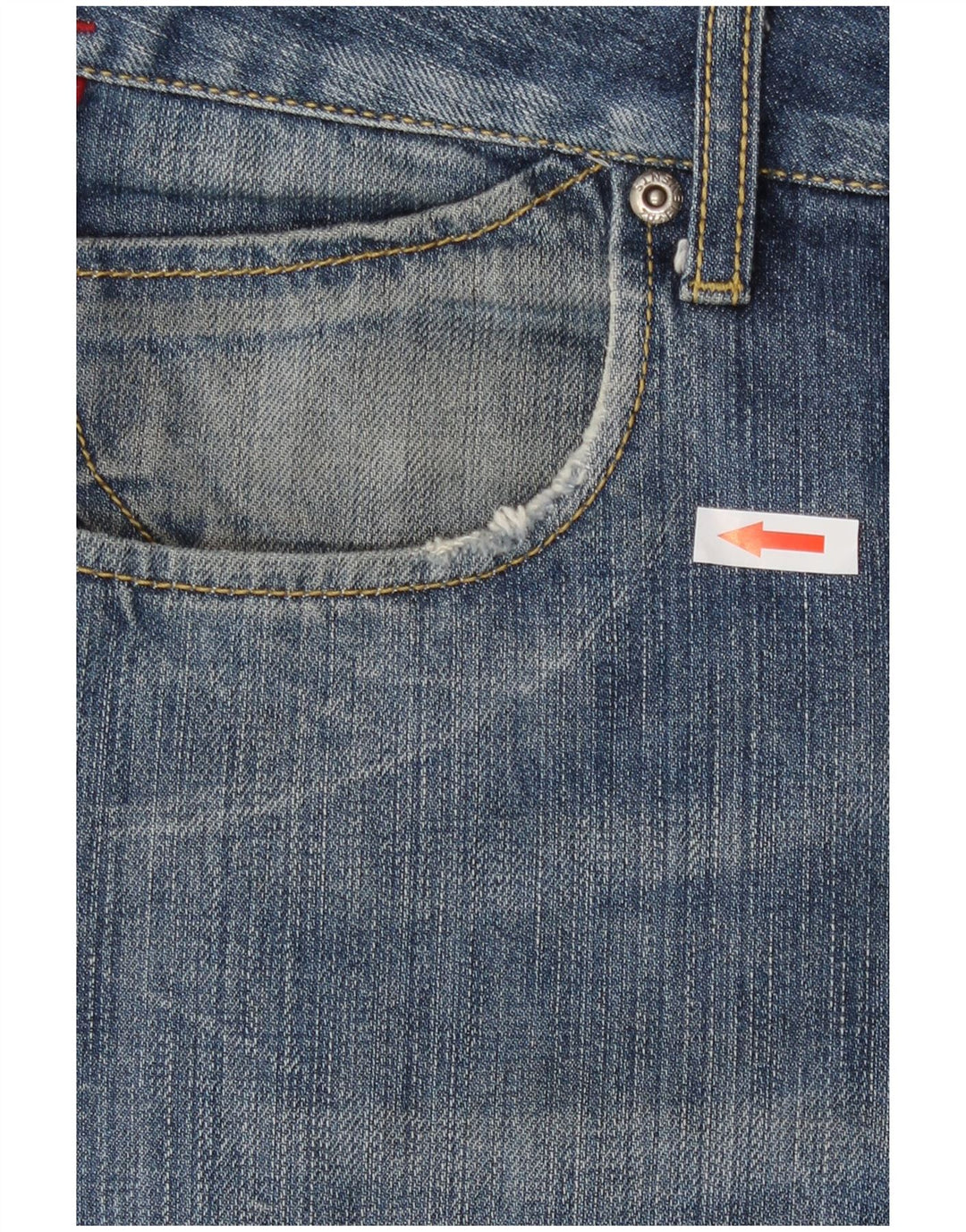 Zu Elements Calça jeans reta masculina desgastada W36 L35 algodão azul