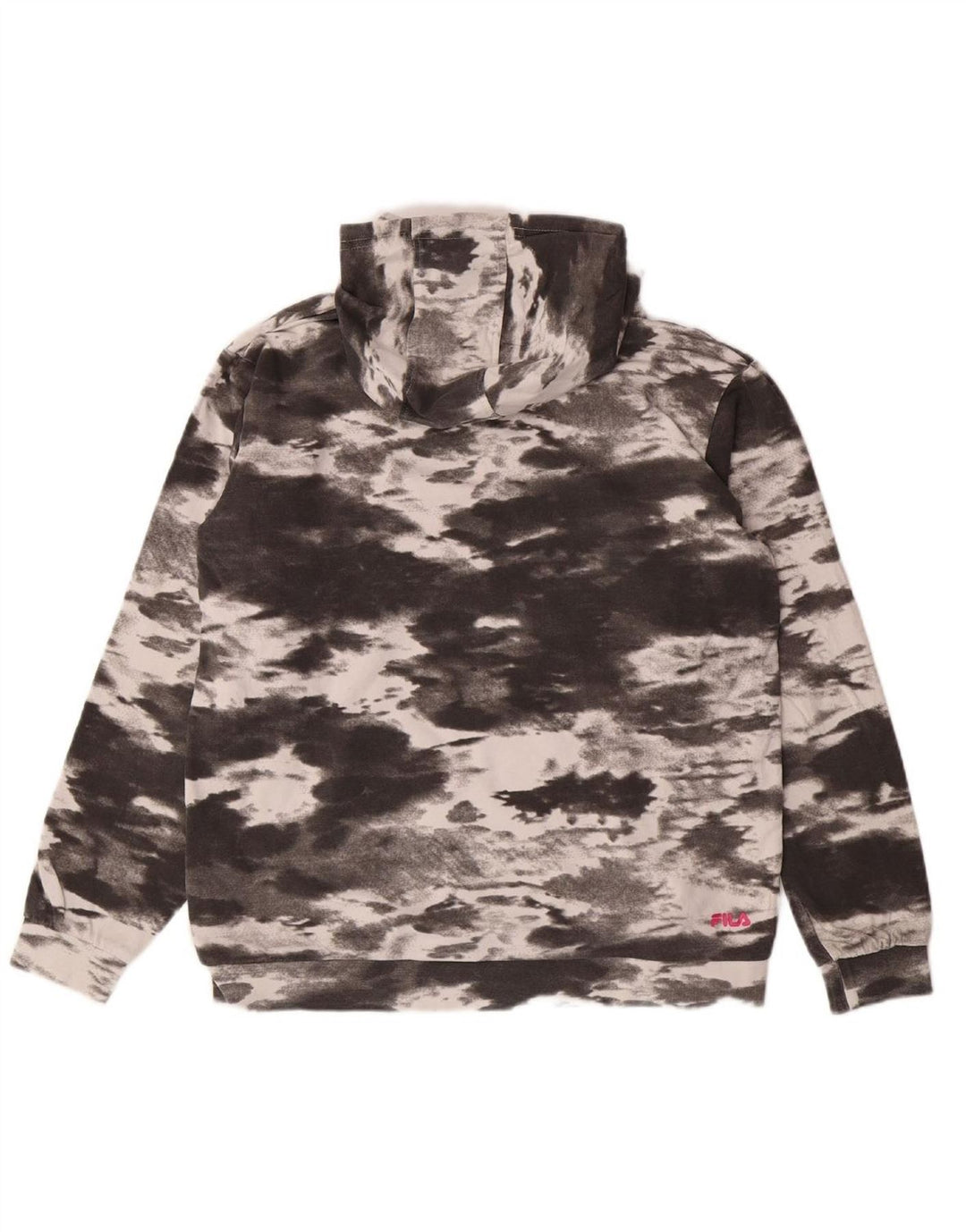 FILA Suéter gráfico feminino com capuz 13-14 anos cinza tie-dye algodão