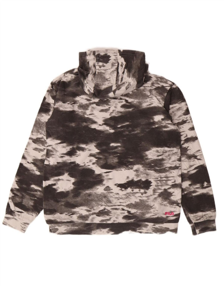 FILA Suéter gráfico feminino com capuz 13-14 anos cinza tie-dye algodão