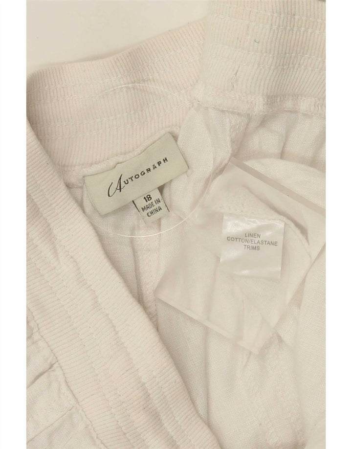 Bermuda feminina Marks & Spencer Autograph UK 18 XL W36 branca