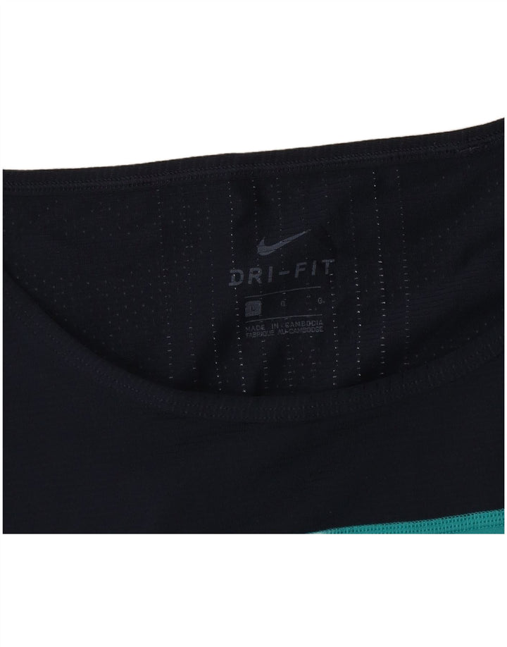 Colete gráfico Nike masculino Dri Fit Top grande bloco colorido azul marinho