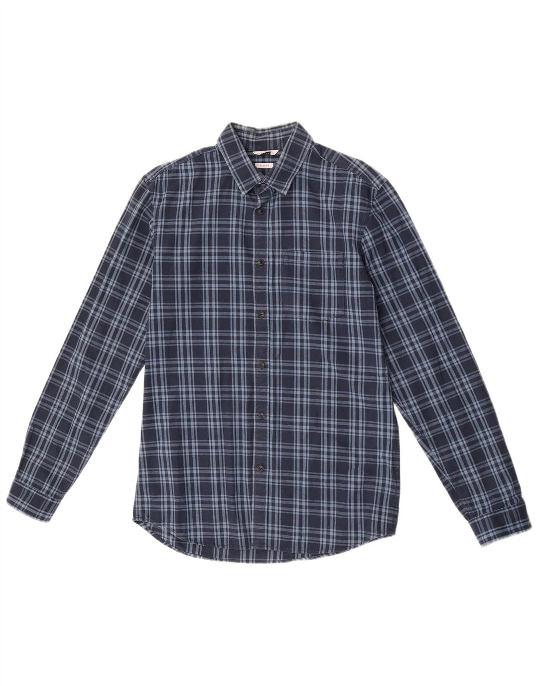 Camisa masculina de flanela Jack & Jones Slim Fit média xadrez azul marinho