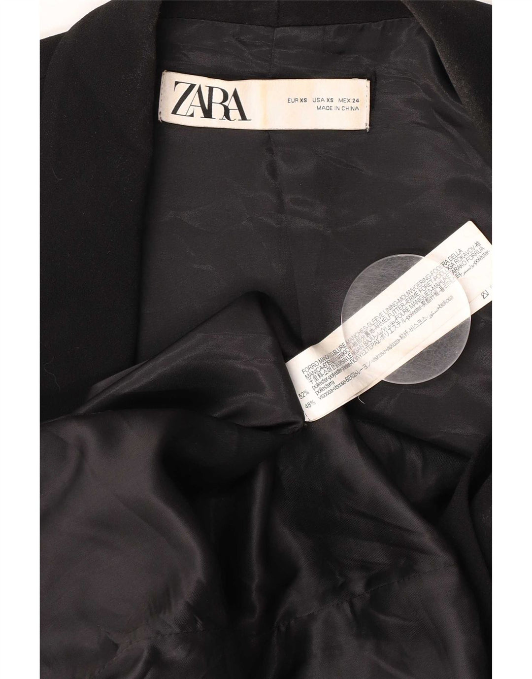 Zara Womens Oversized Blazer Jacket UK 6 XS Poliéster Preto