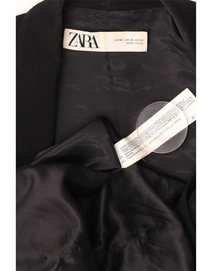 Zara Womens Oversized Blazer Jacket UK 6 XS Poliéster Preto