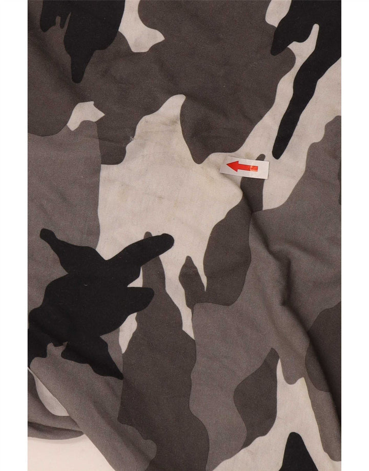 Adidas Mens Climalite Camiseta Top Grande Cinza Camuflagem Poliéster
