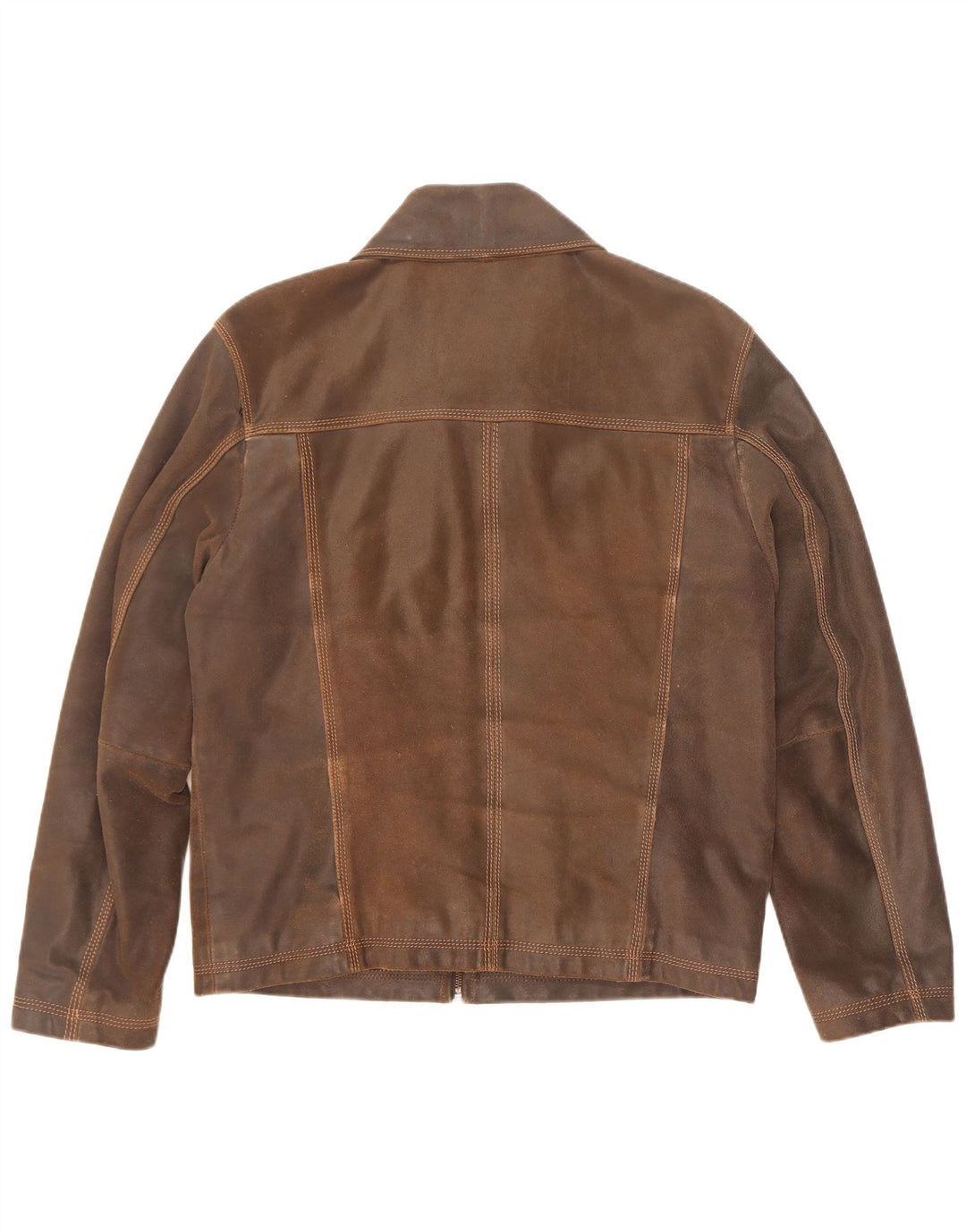 Jaqueta de couro masculina S.Oliver UK 38 marrom médio